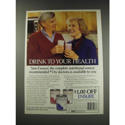 1991 Ensure Drink Ad - Drink to your health