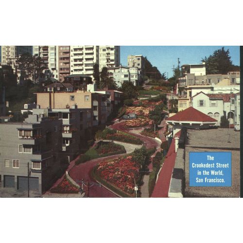 USA Postcard - Lombard Street, The Crookedest Street, San Francisco, California