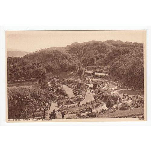 Happy Valley Gardens Llandudno Postcard 69153