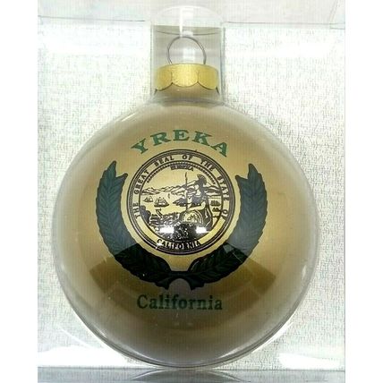 Yreka Ca. Gold-Tone Christmas Ornament Siskiyou County Classic Collectors (G22)