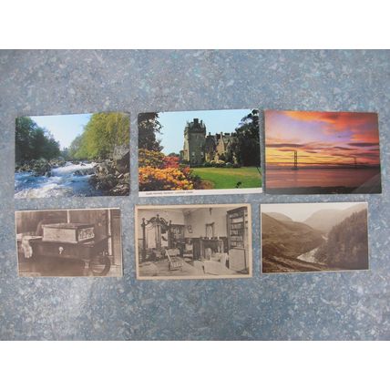 6 old Scottish (Scotland) Postcards – Edinburgh, Crieff, Banchory etc.