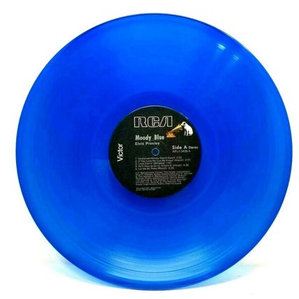 Elvis Presley Moody Blue 1977 LP Blue Translucent Vinyl Record Album (P8)