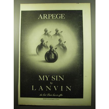 1950 Lanvin Advertisement - Arpege and My Sin Perfume