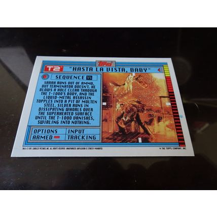 1991 Topps Terminator 2 Judgement Day Sticker Card # 35 "Hasta La Vista" (SB)