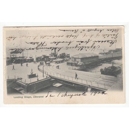 The Landing Stage Liverpool Postcard 1902 Early Undivided Back