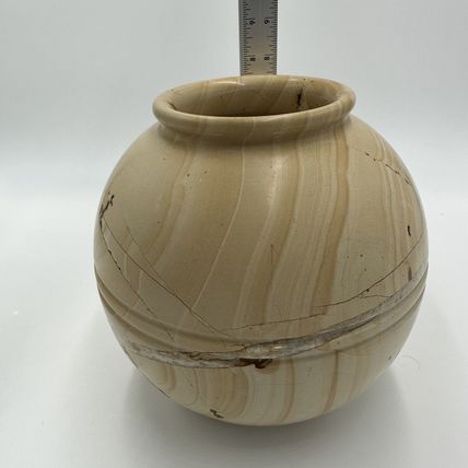 Sedlak Interior Marble Vase Urn USA Crackled Design Stone Heavy Home Decor