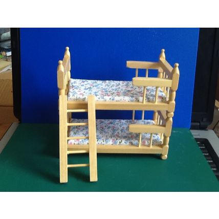Pine Bunk Beds 1:12th Dolls House Miniature