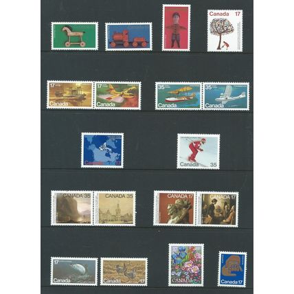 canada stamps mnh 1979 /1980 sg962 sg 962 range sg979 aircraft art toys etc