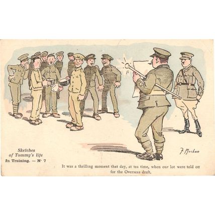 Tommy WW1 Soldier Canteen Cookery Training Old Comic Postcard
