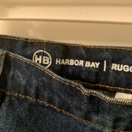 Harbor Bay Men's Big & Tall Blue Jeans Pockets Rugged Loose Fit Size 48x34