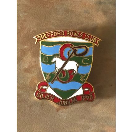 Shefford bowls club silver jubilee 1990 bowls bowling badge