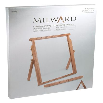 Milward 2519020 Weaving Loom: Extendable: Beech Wood, 40x40-61cm