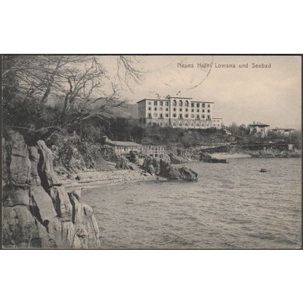 Neues Hotel Lovrana und Seebad, Lovrana, 1908 - Dietrich AK