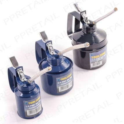 SMALL-LARGE METAL OIL CAN + SPOUT Garage Workshop Mechanic Lubricant Bike/Cycle