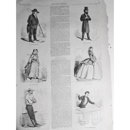 Town And Country - Story & 6 Prints - Harper's Weekly - February 6, 1858