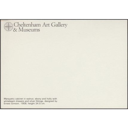 1906 Marquetry Cabinet, c.1980s - Cheltenham Art Gallery & Museum Postcard