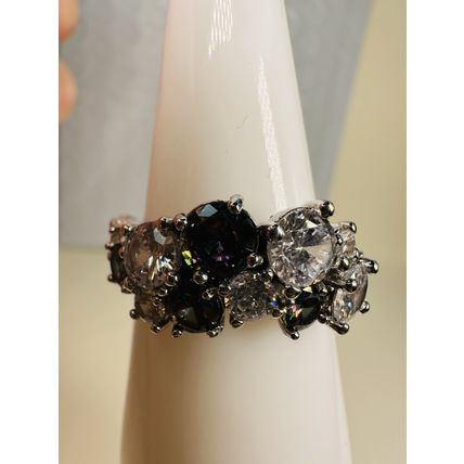 Bomb Party Sz8 Revealed BP Ring Jewelry RBP Rainbow/Colorless Gems Rhodium P