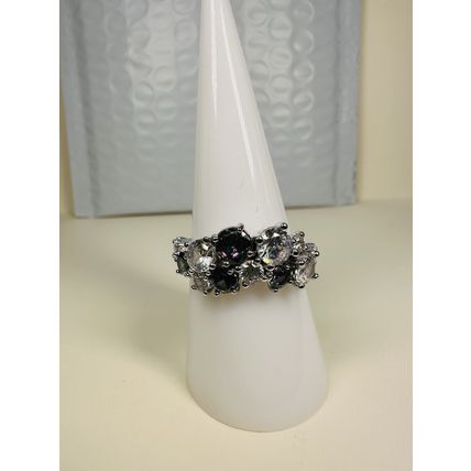 Bomb Party Sz8 Revealed BP Ring Jewelry RBP Rainbow/Colorless Gems Rhodium P