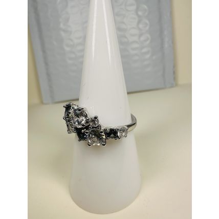 Bomb Party Sz8 Revealed BP Ring Jewelry RBP Rainbow/Colorless Gems Rhodium P