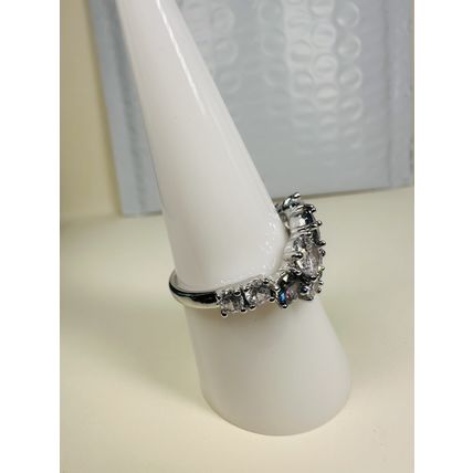 Bomb Party Sz8 Revealed BP Ring Jewelry RBP Rainbow/Colorless Gems Rhodium P