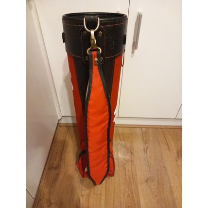Vintage Malibu Pencil Sunday Carry Weekend Golf Bag Red & Shoulder Strap small
