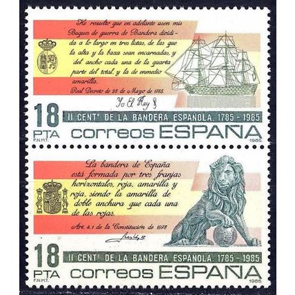 España. 1985. Mi # 2674 / 75. II Centenary of the Spanish Flag