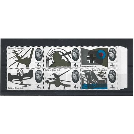 GB.25th Anniversary of Battle of Britain block of 6.Phosphor Issue.M/Mint.Jul25