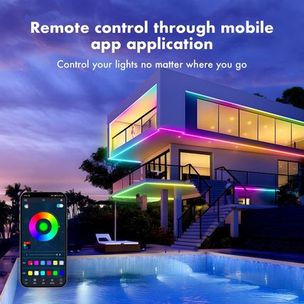 Neon Rope Lights, 10FT IC+RGB LED Strip Lights, App+Remote Control, Outdoor IP67