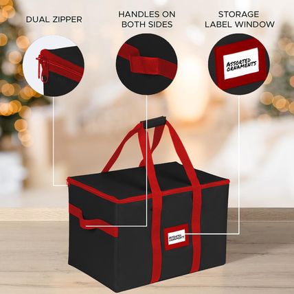Christmas Ornament Storage Container,Box Stores up to 96-3 Inch Ornaments, Adjus