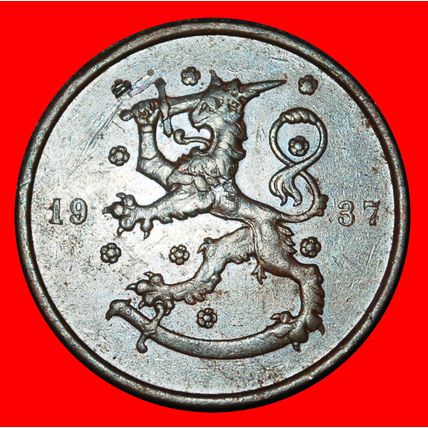 Ⰶ LION (1919-1940): FINLAND ★ 10 PENCE 1937! ★LOW START★NO RESERVE