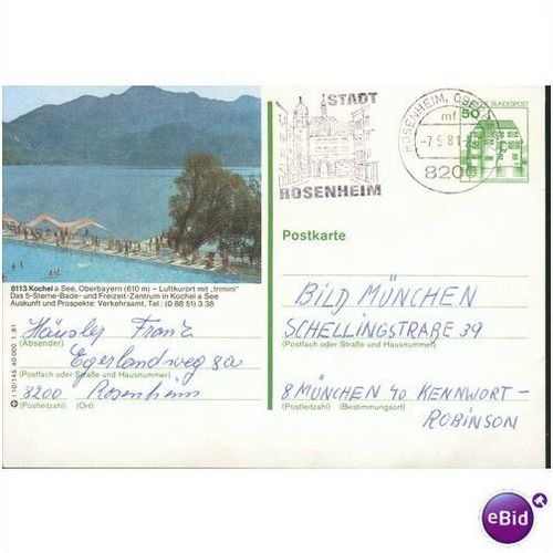 Germany postcard 1981 - 8113 Kochel a See