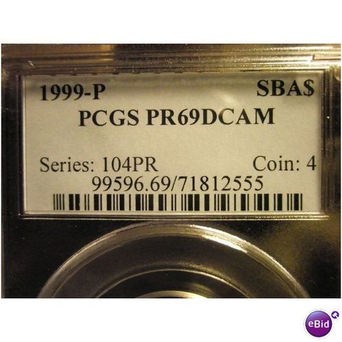 1999 P PCGS PR69DCAM Susan B. Anthony $1 (FRE SHIP)