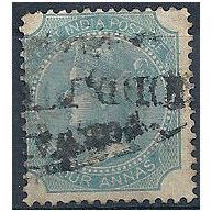 India 1866.SG71 4a Blue-Green Fine Used.