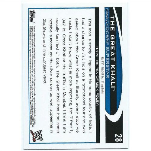 2012 Topps WWE - #28 - The Great Khali
