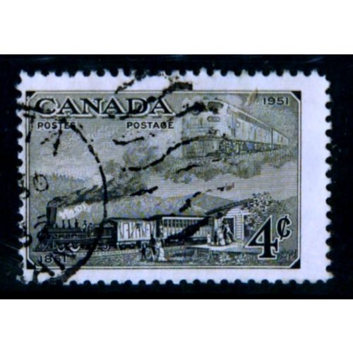 CANADA 1951 CANADIAN CENT 4c BLACK MAIL TRAIN SG 436 FINE USED#2
