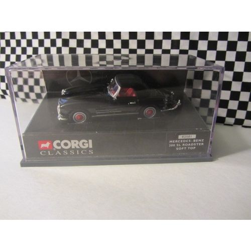 Corgi 1/43 Scale Diecast 03501 Mercedes Benz 300 SL Roadster Soft Top Black