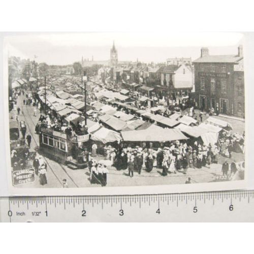 photograph Tram no. 10 at Gt Yarmouth Market Day, 1913