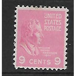 USA 1938 9c PINK WM HENRY HARRISON SG 810 M / MINT