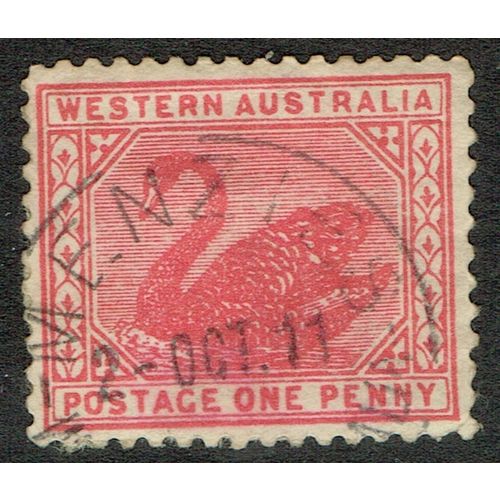 Western Australia 1905 1d Carmine Rose wmk Crown over A SG139 FU