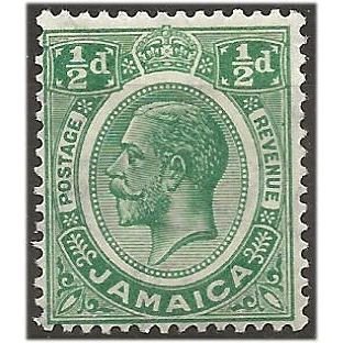 Jamaica 1927 SG92 1/2d Green Mounted Mint . .. .