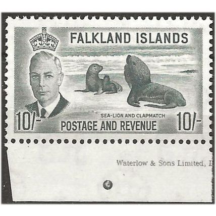 Falkland Islands 1952 SG184 10/- Grey Unmounted Mint Marginal . .. .