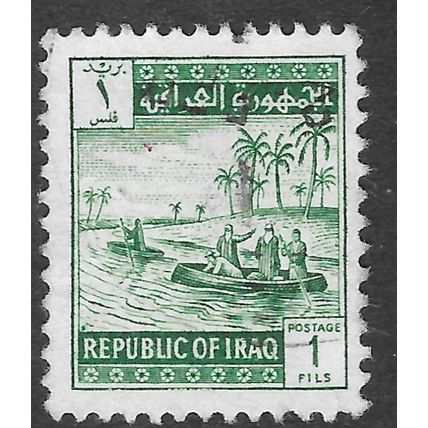 IRAQ 1963 TIGRIS RIVER SCENE GUFAS BOATS PUNTS USED 1F