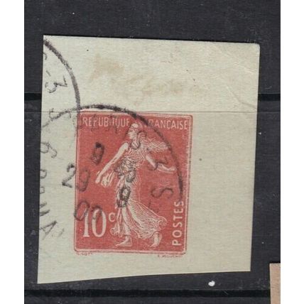 France 1909 Sewer 10c Paris cancel Stationary Cut out Very fine used VGC