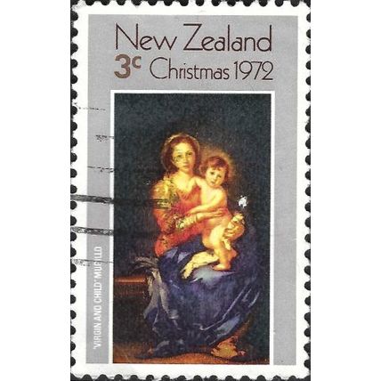 NEW ZEALAND, CHRISTMAS, Madonna & Child, Murillo, grey 1972, 3c, #5