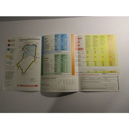 1994 BRITISH GRAND PRIX - Silverstone ADVANCE BOOKING FORM (Auto)