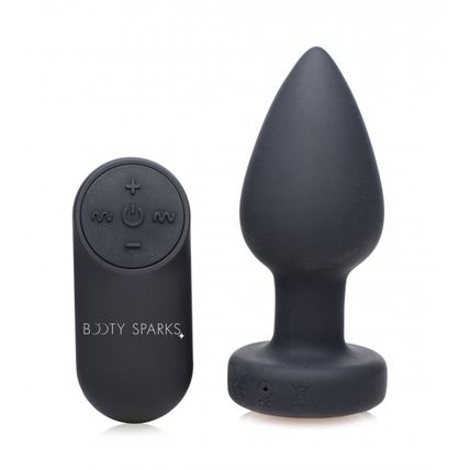 7X Light Up Rechargeable Anal Plug Medium Butt Ass Play Remote Control Vibrator