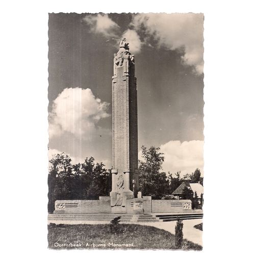 OOSTERBEEK, AIRBORNE MONUMENT, NETHERLANDS unused vintage postcard 1957 #