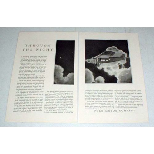 1928 Ford Airplane Ad - Through the Night!