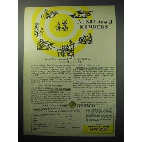 1958 National Rifle Association NRA Ad - Annual Members