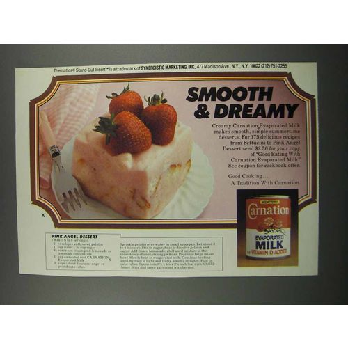 1983 Carnation Evaporated Milk Ad - Pink Angel Dessert